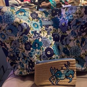 Vera bradley waterproof beach bag and coin purse